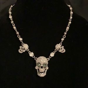 Rhinestone skull necklace